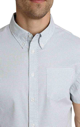 White Dot Print Short Sleeve Tech Shirt - JACHS NY
