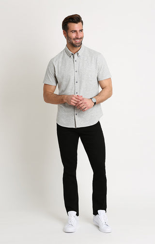 Grey Linen TriBlend Short Sleeve Shirt - JACHS NY