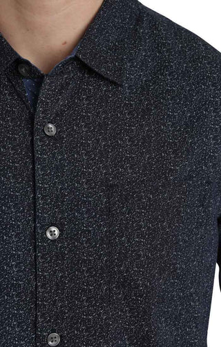 Navy Splatter Print Long Sleeve Tech Shirt - JACHS NY