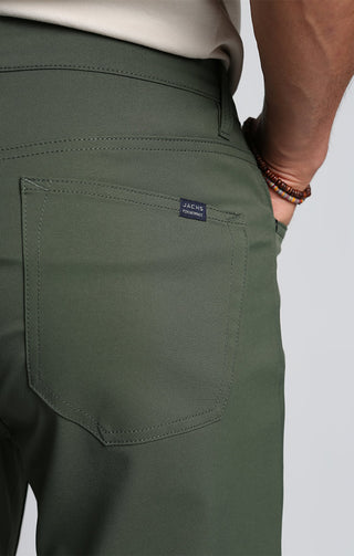 Olive Straight Fit Performance Tech Pant - JACHS NY