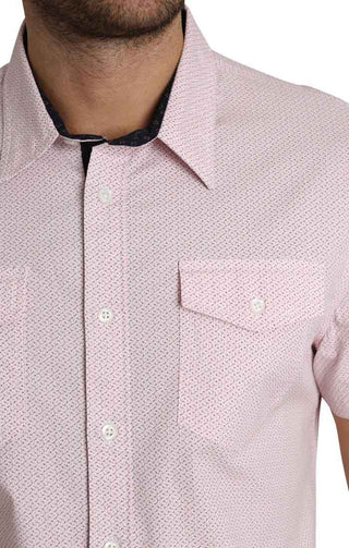 Pink Geo Print Short Sleeve Tech Shirt - JACHS NY