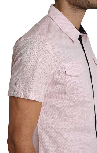 Pink Geo Print Short Sleeve Tech Shirt - JACHS NY