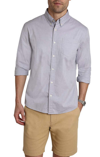 Grey Stretch Oxford Shirt - JACHS NY