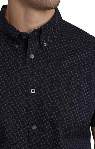 Black Diamond Print Short Sleeve Tech Shirt - JACHS NY