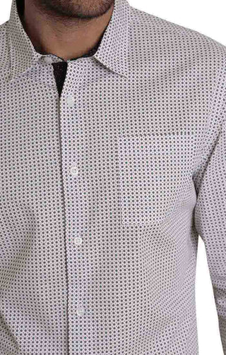 White Circle Print Long Sleeve Tech Shirt - JACHS NY