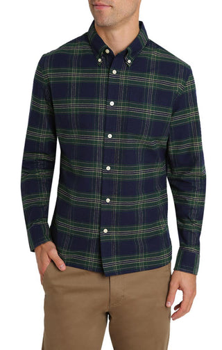 Green Plaid Brushed Oxford Shirt - JACHS NY