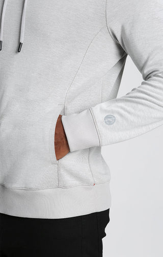 Light Grey Cotton Modal Crossover Hoodie - JACHS NY