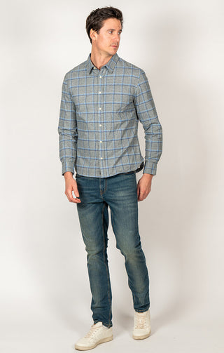 Grey Plaid Midweight Flannel - JACHS NY