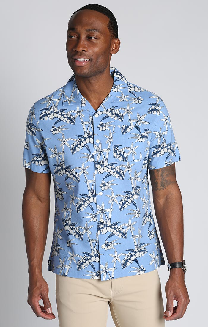 Tropical Print Rayon Short Sleeve Camp – JACHS NY