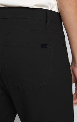 Black Slim Fit Stretch Twill 5 Pocket Pant - JACHS NY