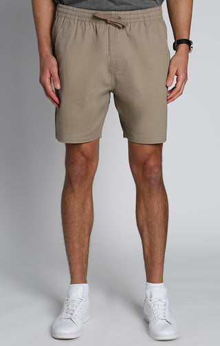 Taupe Stretch Twill Dock Short - JACHS NY