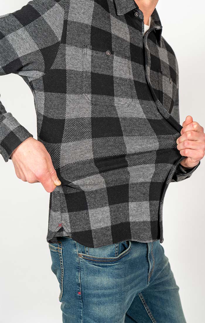 Charcoal Buffalo Plaid Knit Flannel Shirt – JACHS NY