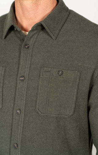 Olive Knit Flannel Shirt - JACHS NY