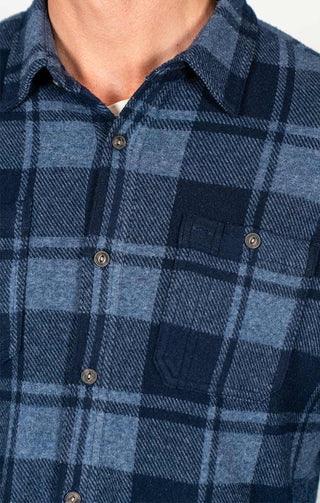 Denim Plaid Knit Flannel Shirt - JACHS NY