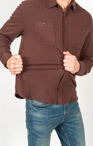 Burgundy Knit Flannel Shirt - JACHS NY