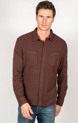 Burgundy Knit Flannel Shirt - JACHS NY
