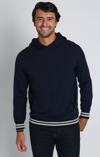 Navy Soft Touch Varsity Pullover Hoodie - JACHS NY