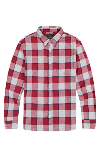 Red Oversize Plaid Stretch Double Face Shirt - JACHS NY