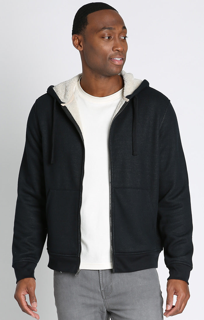 Essentials Men's Sherpa-Lined Full-Zip Hooded Fleece Sweatshirt