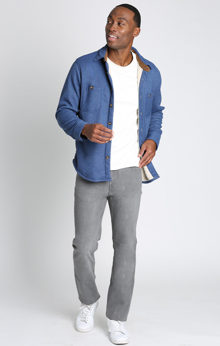 Blue Wool Blend Sherpa Shirt Jacket – JACHS NY