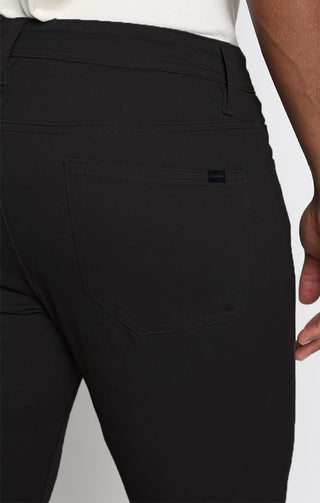Black Stretch Slim Fit 5 Pocket Twill Pant - JACHS NY