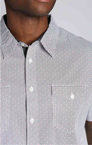 Micro Cross Print Short Sleeve Tech Shirt - JACHS NY