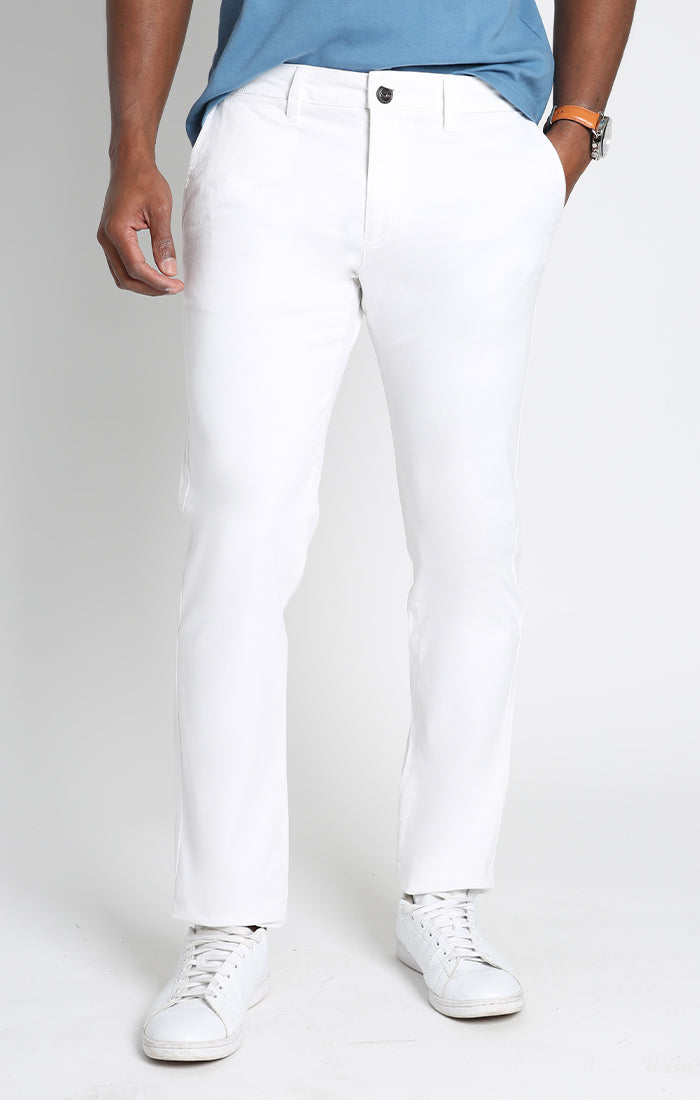 White Straight Fit Stretch Bowie Chino