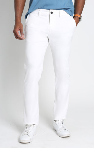 White Straight Fit Stretch Bowie Chino - JACHS NY