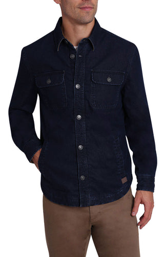 Denim Stretch Flannel Lined Shirt Jacket - JACHS NY