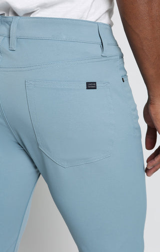 Teal Straight Fit 5 Pocket Tech Pant - JACHS NY