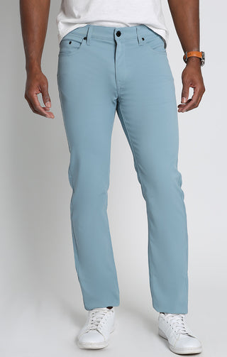 Teal Straight Fit 5 Pocket Tech Pant - JACHS NY
