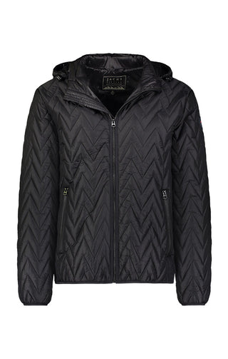 Black Herringbone Light Puffer Jacket - JACHS NY