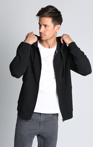 Black Waffle Ottoman Soft Touch Hoodie - JACHS NY