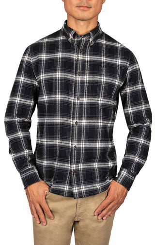 Black Plaid Flannel Shirt - JACHS NY