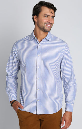 Blue Striped Laundered Shirt - JACHS NY