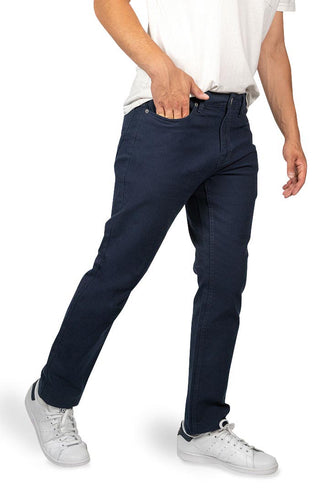 Navy Straight Fit Stretch Canvas Pant - JACHS NY