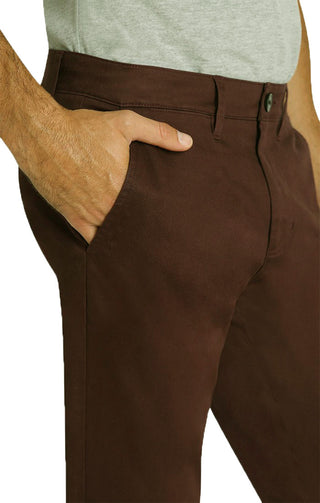Brown Straight Fit Stretch Bowie Chino - JACHS NY