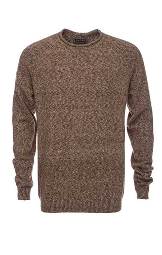 Brown Melange Roll Neck Sweater - JACHS NY