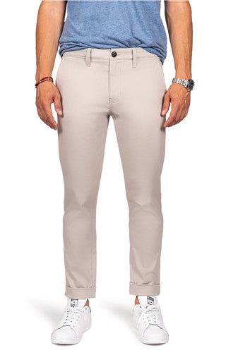 Light Stone Cropped Fit Stretch Bowie Chino - JACHS NY