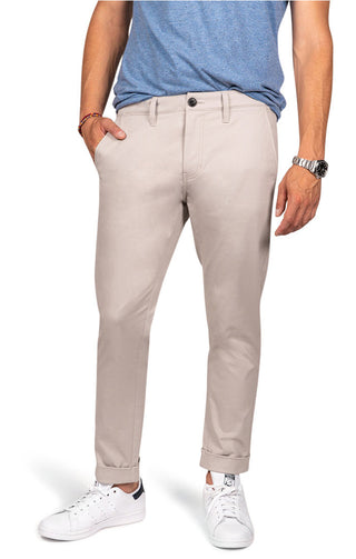 Light Stone Cropped Fit Stretch Bowie Chino - JACHS NY