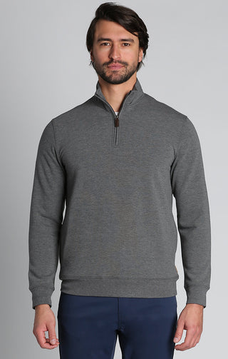 Charcoal Soft Touch Quarter Zip Pullover - JACHS NY