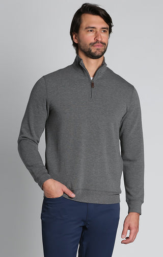 Charcoal Soft Touch Quarter Zip Pullover - JACHS NY