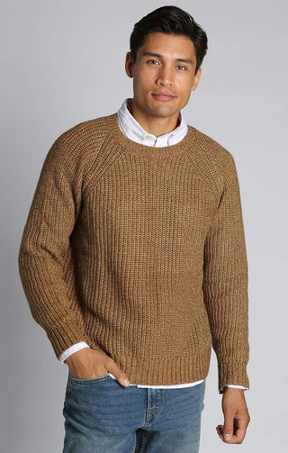 Copper Marled Ribbed Crewneck Sweater - JACHS NY