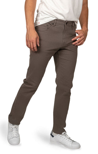Grey Straight Fit Stretch Twill Pant - JACHS NY