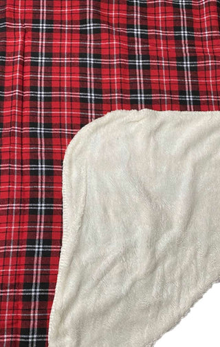 Red Sherpa Lined Flannel Blanket - JACHS NY