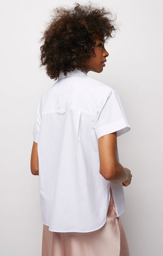 Giza Cotton Short Sleeve Boxy Shirt - JACHS NY