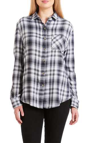 JACHS GF Grey Rayon Blend Flannel Shirt - JACHS NY
