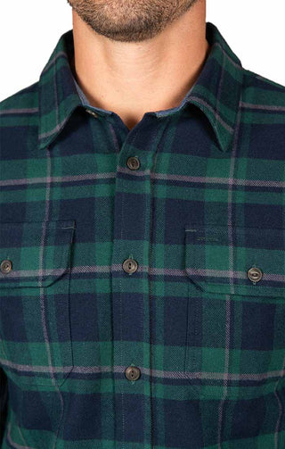 Green Plaid Brawny Flannel Shirt - JACHS NY