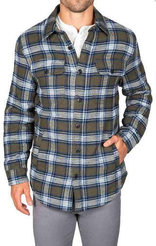 Green Sherpa Flannel Shirt Jacket - JACHS NY