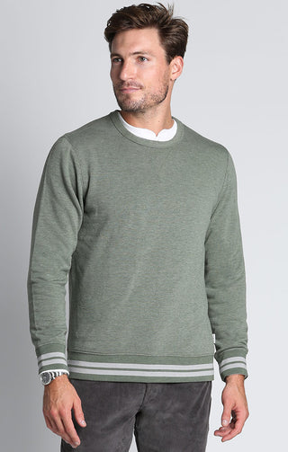 Green Soft Touch Varsity Crewneck Pullover - JACHS NY
